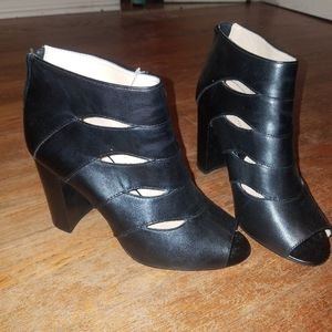 Adrienne Vittadini Peep Toe Ankle Boots